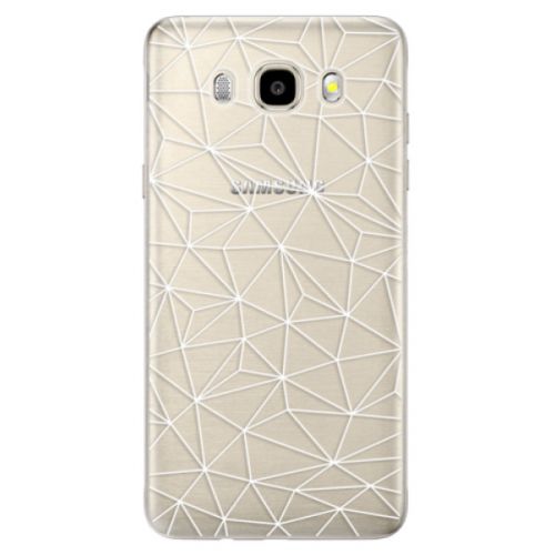 Odolné silikónové puzdro iSaprio - Abstract Triangles 03 - white - Samsung Galaxy J5 2016