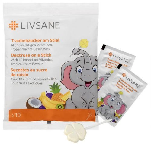 LIVSANE Lízanky s dextrózou s vitamínmi 10ks