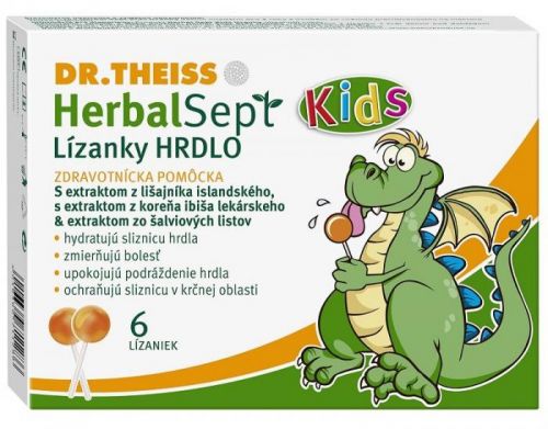 Dr.Theiss HerbalSept Kids HRDLO Lízanky 1x6 ks