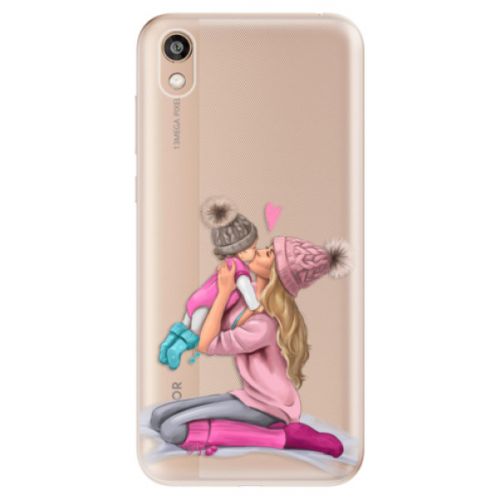 Odolné silikónové puzdro iSaprio - Kissing Mom - Blond and Girl - Huawei Honor 8S
