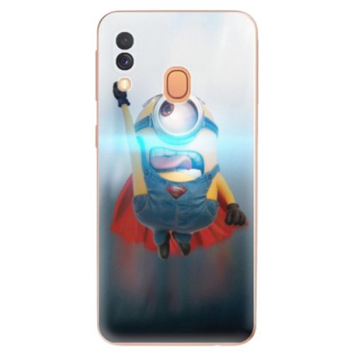 Odolné silikónové puzdro iSaprio - Mimons Superman 02 - Samsung Galaxy A40