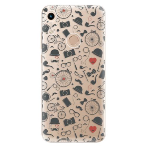 Odolné silikónové puzdro iSaprio - Vintage Pattern 01 - black - Huawei Honor 8A