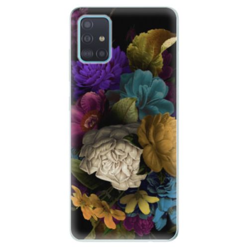 Odolné silikónové puzdro iSaprio - Dark Flowers - Samsung Galaxy A51