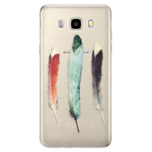 Odolné silikónové puzdro iSaprio - Three Feathers - Samsung Galaxy J5 2016