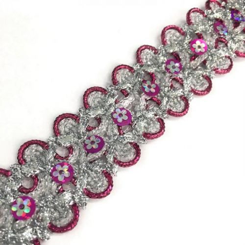 Stuha Sequin fuchsia