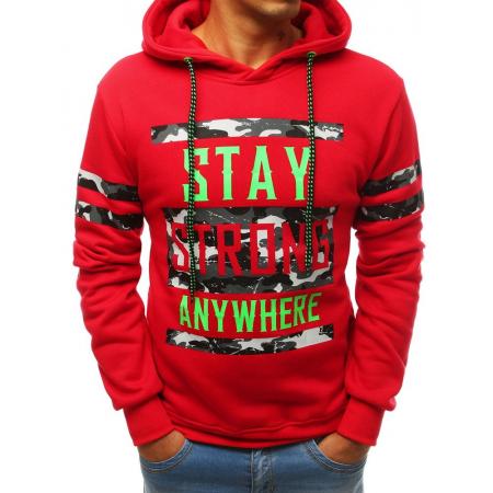 Pánska mikina s kapucňou červená