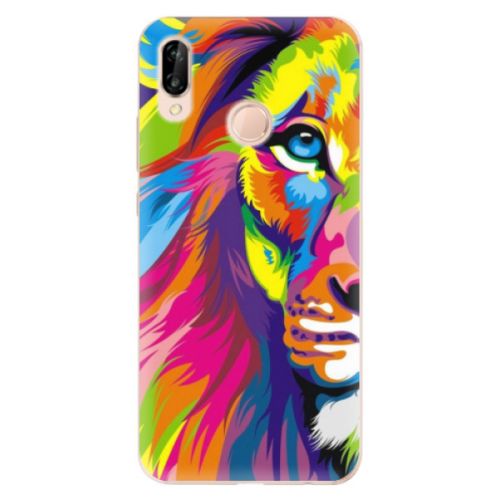 Odolné silikónové puzdro iSaprio - Rainbow Lion - Huawei P20 Lite