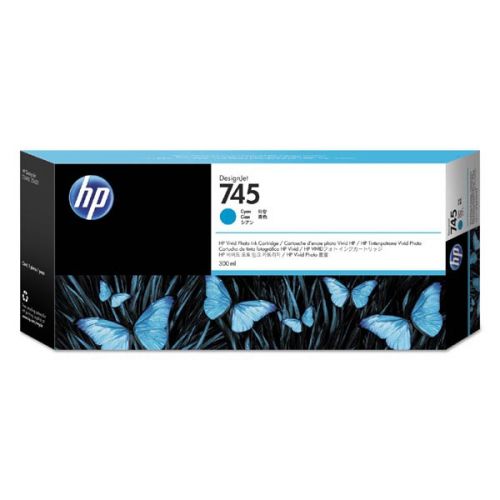 HP originál ink F9K03A, HP 745, cyan, 300ml, HP DesignJet HD Pro MFP, DesignJet Z2600, Z5600