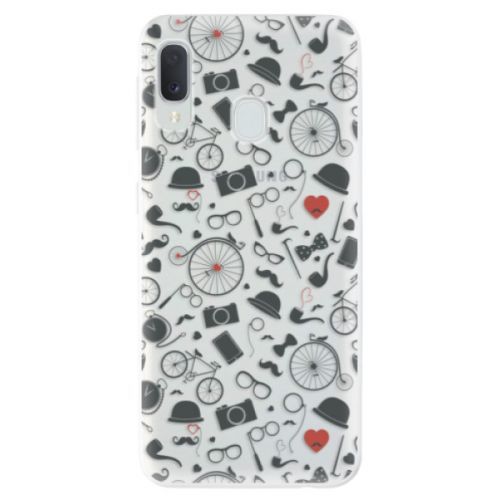 Odolné silikónové puzdro iSaprio - Vintage Pattern 01 - black - Samsung Galaxy A20e
