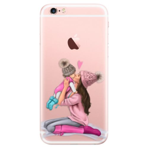 Odolné silikónové puzdro iSaprio - Kissing Mom - Brunette and Girl - iPhone 6 Plus/6S Plus