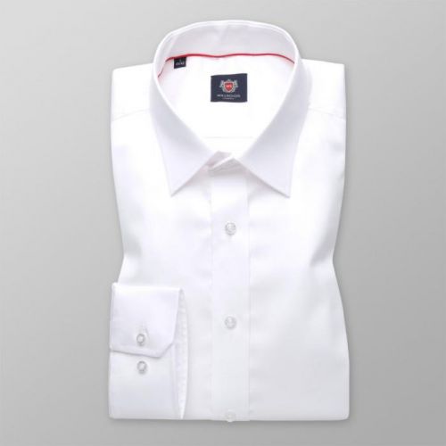 Pánska košeľa Slim Fit biela s hladkým vzorom 11391