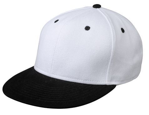 Myrtle Beach Dvojfarebná šiltovka Flatpeak MB6581 - Bílá / černá | uni