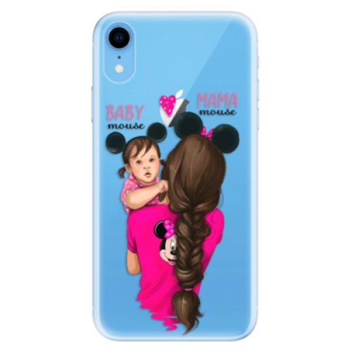 Odolné silikónové puzdro iSaprio - Mama Mouse Brunette and Girl - iPhone XR