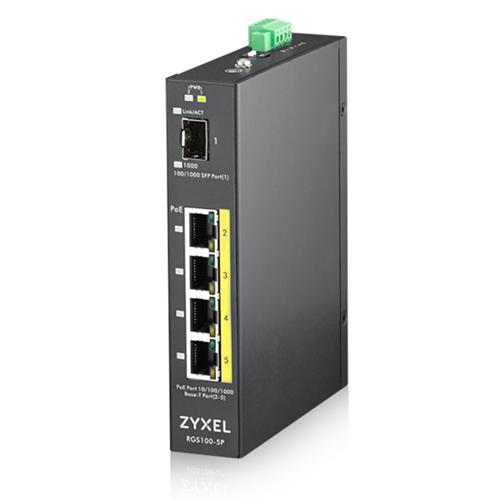Zyxel 4xGb+1xSFP POE IP30 DIN 120W RGS100-5P RGS100-5P-ZZ0101F