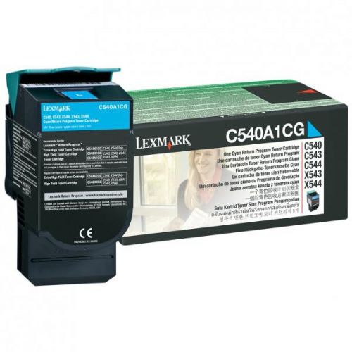 Lexmark originál toner C540A1CG, cyan, 1000str., Lexmark C540, X543, X544, X543, X544