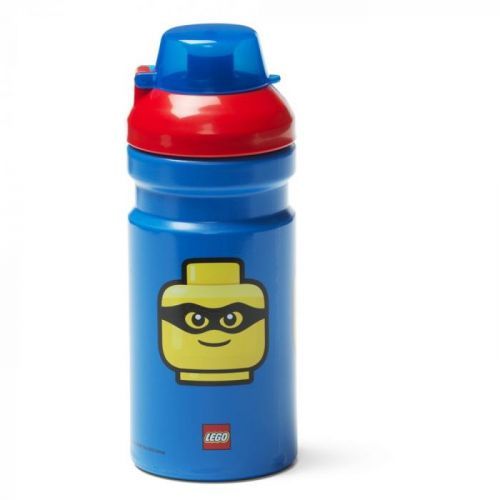 Modrá fľaša na vodu s červeným vekom LEGO® Iconic, 390 ml