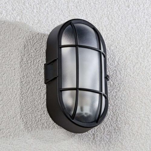 Vonkajšie nástenné svietidlo Alisha oválne čierne