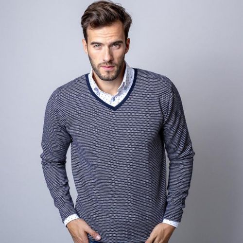 Pánsky sveter s jemným vzorom 10280