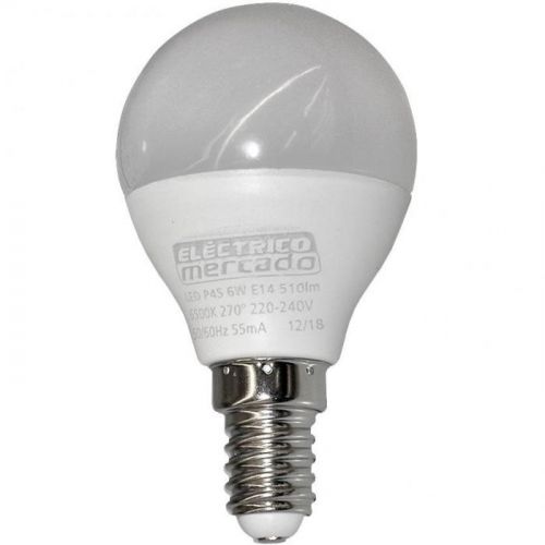LED žiarovka EM 6W P45 E14 6500K