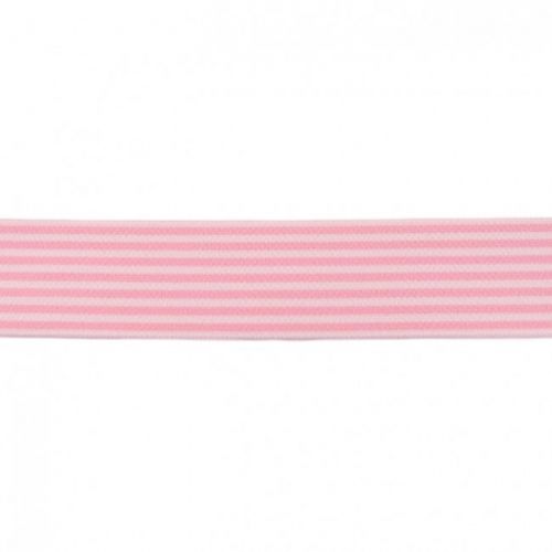 Guma hladká 4 cm Stripe light pink