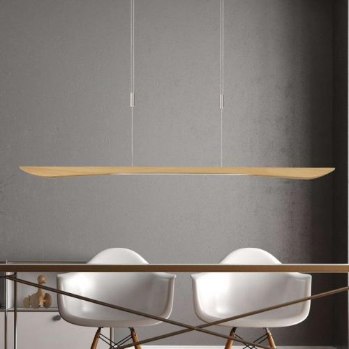 Lucande Hiba závesné LED, dub prírodný, 148 cm