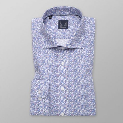 Pánska košeľa Slim Fit svetlo modrý kvetinový vzor 11208