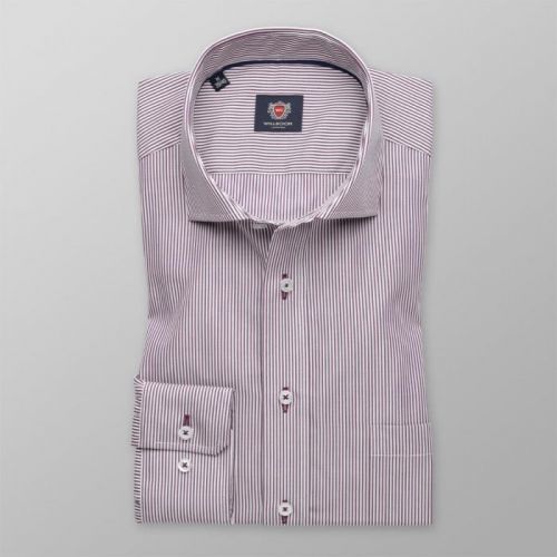 Pánska slim fit košeľa London (výška 176-182) 8594 s farebnými pásikmi