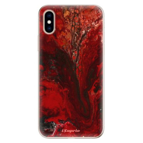 Odolné silikónové puzdro iSaprio - RedMarble 17 - iPhone XS