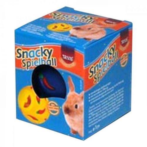 Hračka králík Míček s otvory na krmivo Snacky 7cm TR