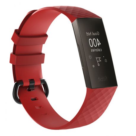Fitbit Charge 3 Silicone Diamond (Small) remienok, Red