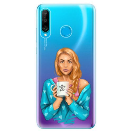 Odolné silikonové pouzdro iSaprio - Coffe Now - Redhead - Huawei P30 Lite