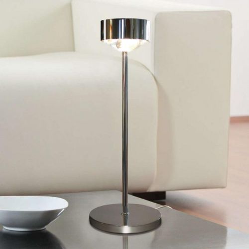 Stolná lampa Puk Eye, lesklý chróm