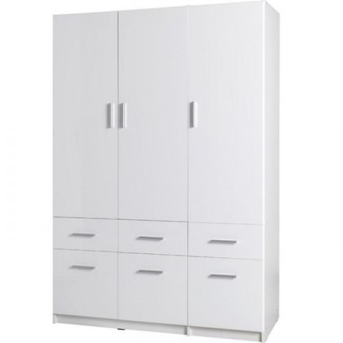 Skriňa  Snow 04 136 cm lesklá/biela alpská