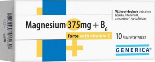 GENERICA MAGNESIUM 375 mg + B6 forte s vitamínom C tbl eff 10 ks