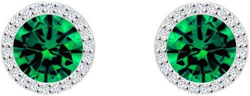 Preciosa Strieborné náušnice Emerald 5269 66