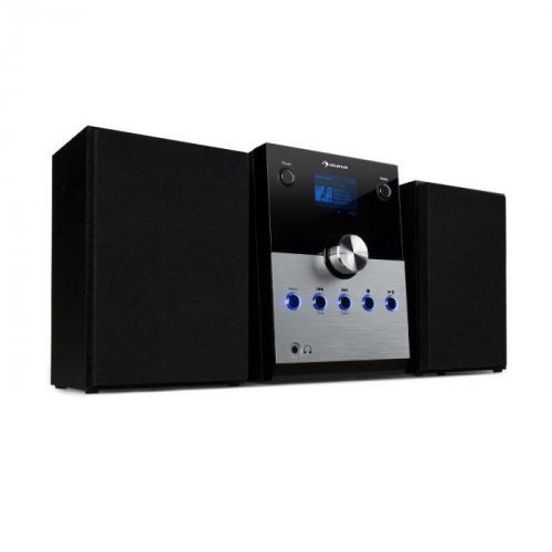 Auna MC-30, DAB mikrosystém, 2 reproduktory, DAB+, FM, bluetooth, CD prehrávač, strieborný