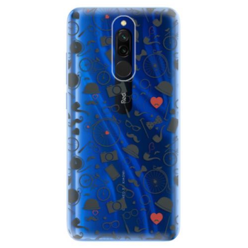 Odolné silikónové puzdro iSaprio - Vintage Pattern 01 - black - Xiaomi Redmi 8