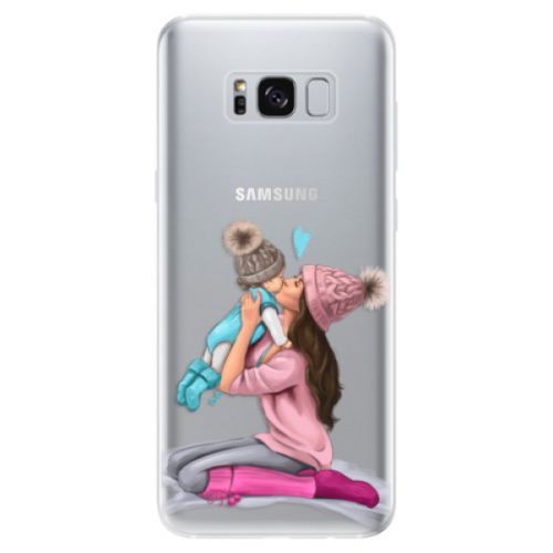Odolné silikónové puzdro iSaprio - Kissing Mom - Brunette and Boy - Samsung Galaxy S8