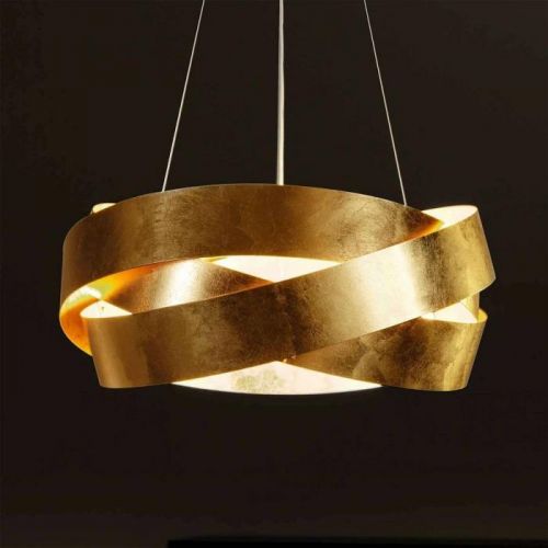 Závesná lampa Pura s lístkovým zlatom