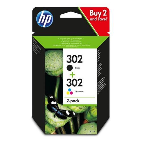 HP originál ink X4D37AE, HP 302, black/tri-colour, 190 black, 165 tri-colourstr., HP HP Deskjet 1110/2130/3630, HP Envy 4520