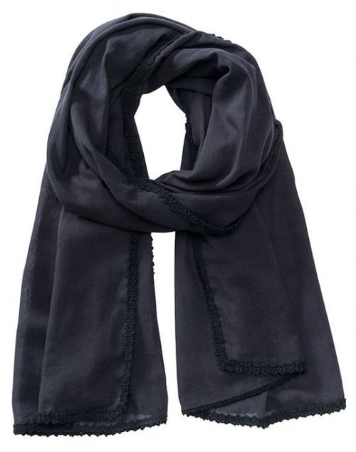 Myrtle Beach Bavlnený šál MB6404 - Černá