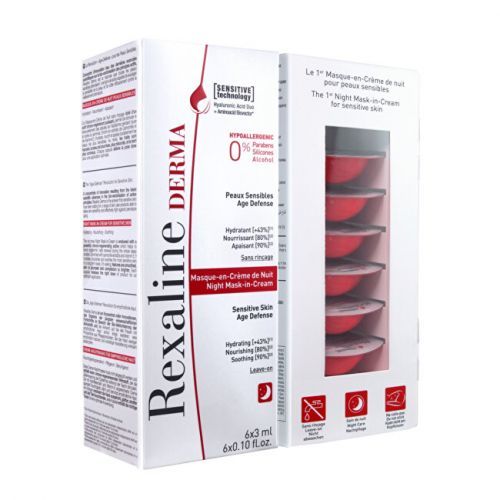 Rexaline Nočné krémová maska pre citlivú pleť Derma Night Mask-in-Cream 6 x 3 ml