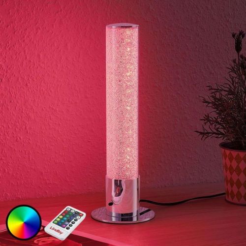LED stolová lampa Fria, valec, RGB, ovládač