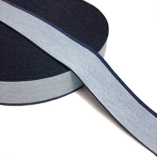 Guma hladká 4 cm JEANS BLUE STRIPE light blue