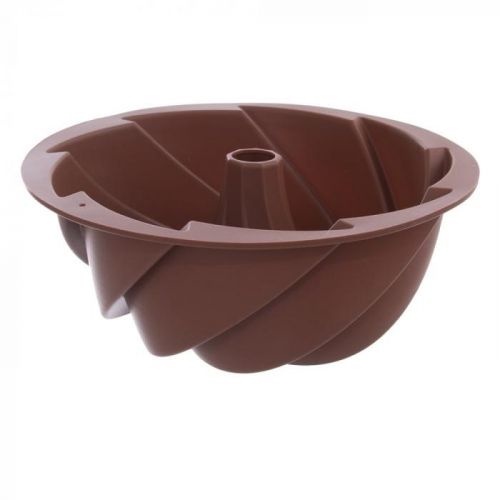 Hnedá silikónová forma na bábovku Orion Flower, ø 23,5 cm