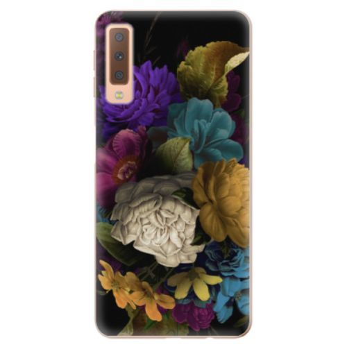 Odolné silikónové puzdro iSaprio - Dark Flowers - Samsung Galaxy A7 (2018)