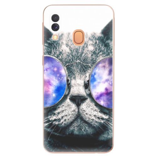Odolné silikónové puzdro iSaprio - Galaxy Cat - Samsung Galaxy A40