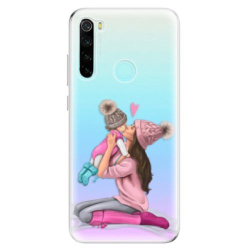Odolné silikónové puzdro iSaprio - Kissing Mom - Brunette and Girl - Xiaomi Redmi Note 8
