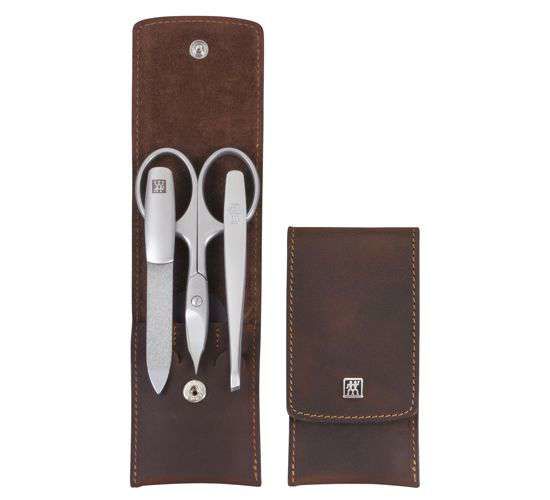 Zwilling TWINOX manikúra Mountain, hnedá koža, 3 ks