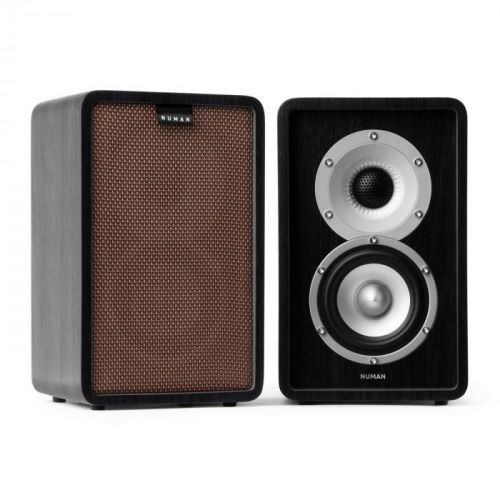 Numan Retrospective 1979 S, dva 2-cestné reproduktory, čierne, hnedý poťah
